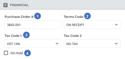 Create Invoice - Financial Panel NUMBERED