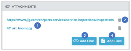 Create Pickup Ticket - Create Pickup Ticket - Attachments Panel NUMBERED