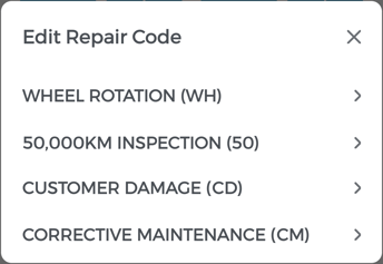 Edit Repair Code