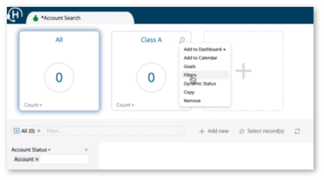 Account Search - Filters OLD SHADOW