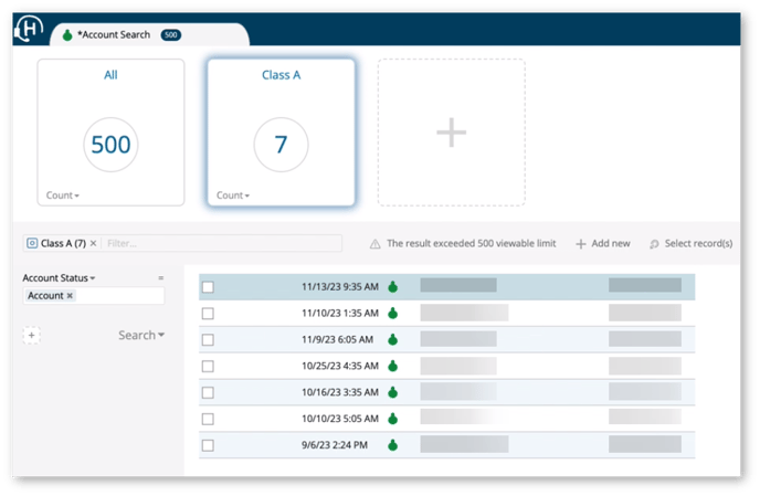Account Search - Search Results SHADOW