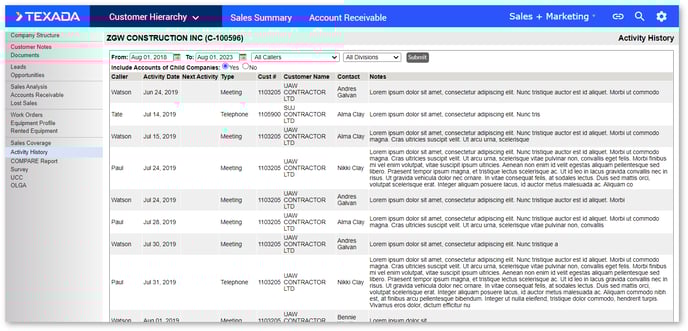 Activity History SHADOW