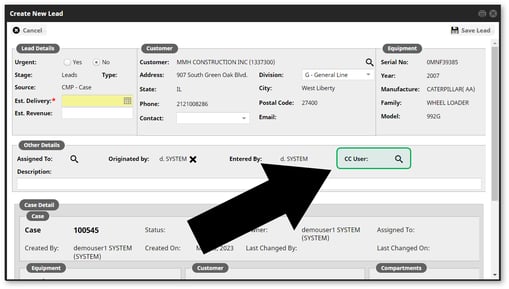Condition Monitoring Portal - Create New Lead