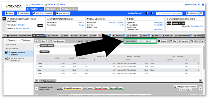 Segments 2 SEGMENT STATUS MARKUP