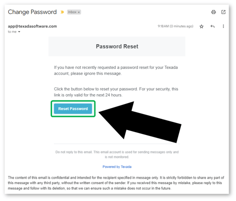 Password Reset Email MARKUP