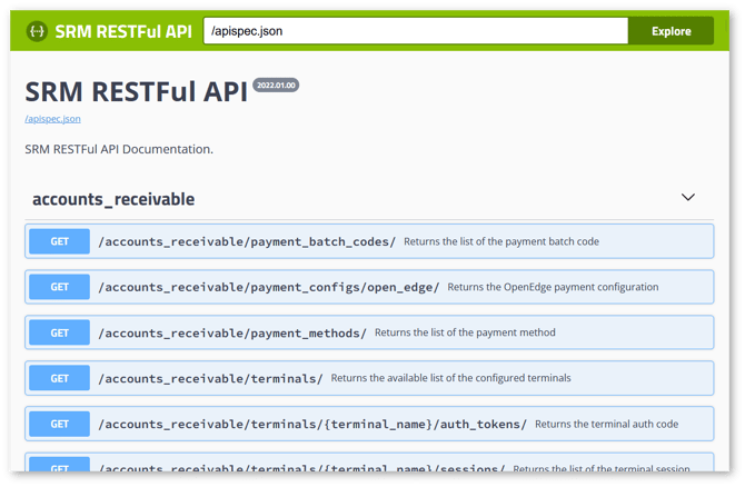 SRM RESTFul API home SHADOW