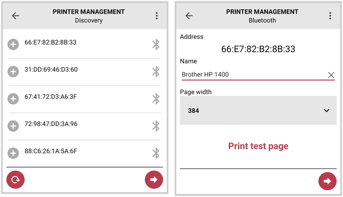 Settings Menu - Printer Management - Discovery and Setup