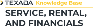 Texada Knowledge Base - Service, Rental, and Financials