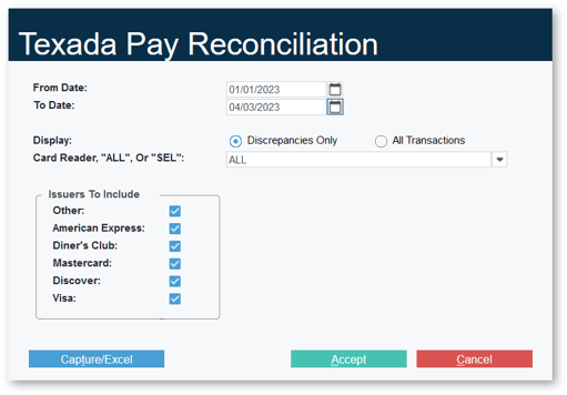 Texada Pay Reconciliation Report SHADOW