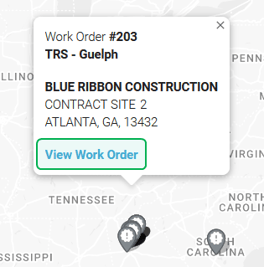 Work Order Map - Work Order Information