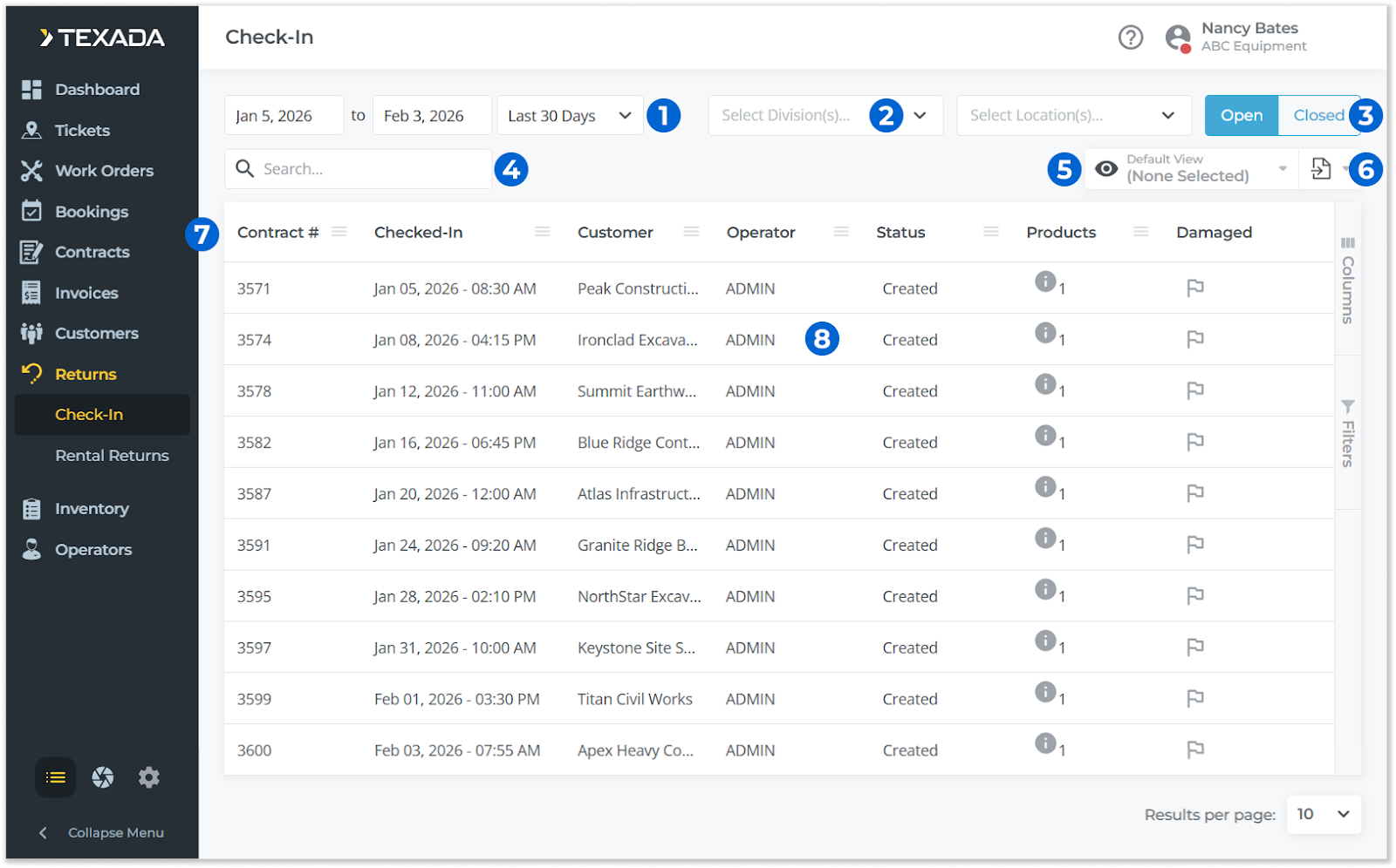 Select List Date Ranges The Check-In List Page