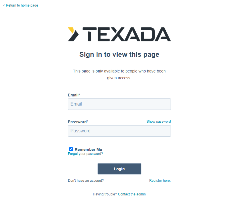 Texada Support Portal User Guide